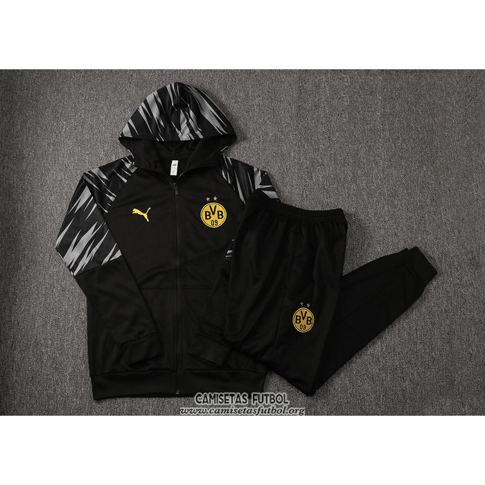 Chandal con Capucha del Borussia Dortmund 2021 Negro